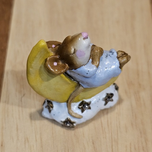 Wee Forest Folk M-210 Heavenly Slumber Retired Signed AP, No WFF Box 1995 Blue - Picture 11 of 13